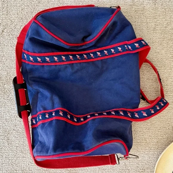 New York Athletic Club NYAC Blue Duffel Bag with Red Accents Members Only